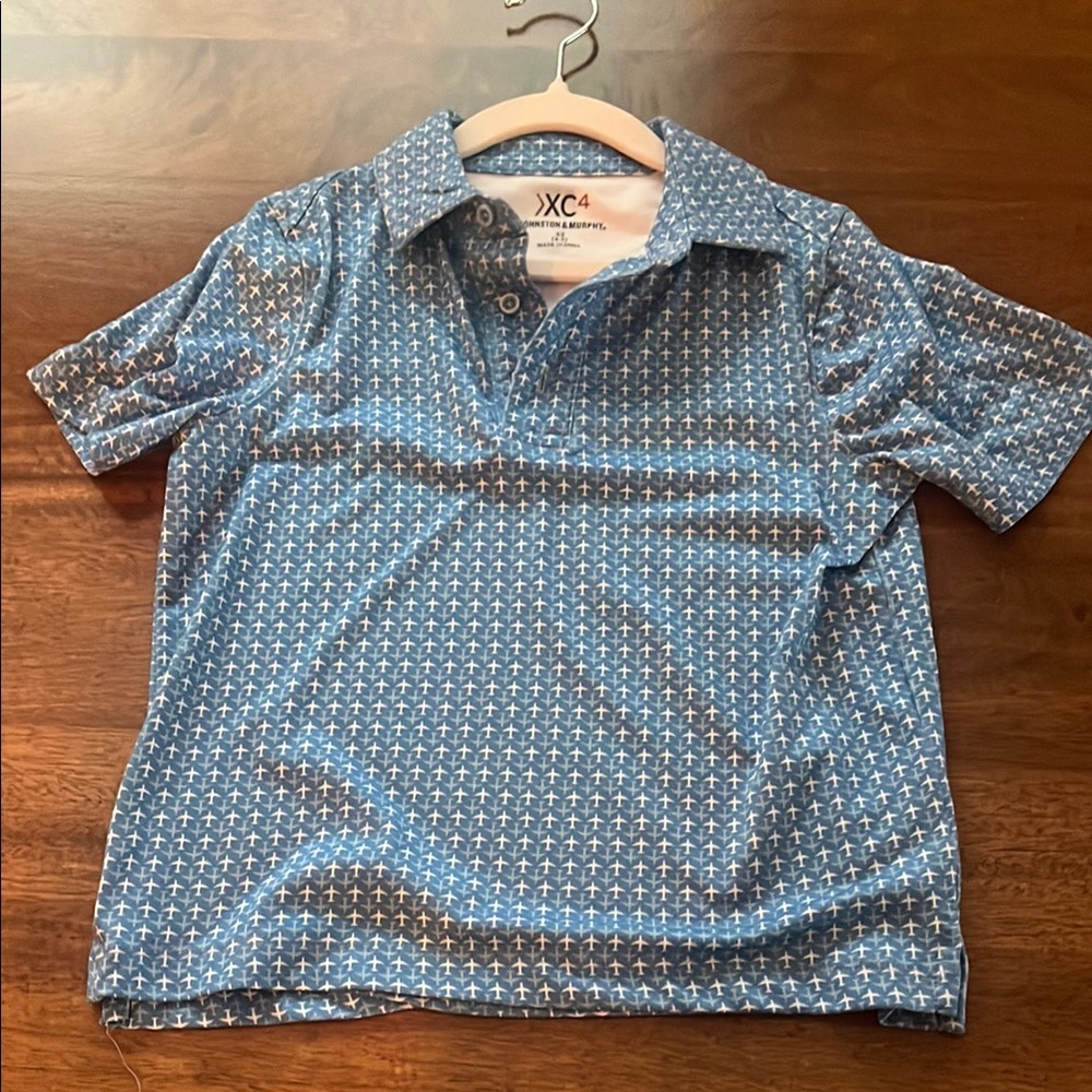 Kids  Blue Short Sleeve Polo From Johnston & Murphy